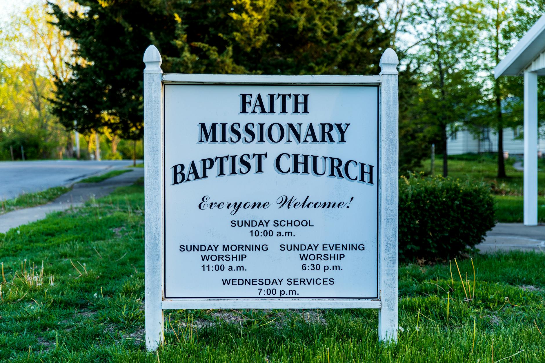 Tablica informacyjna Faith Missionary Baptist Church w Kansas City